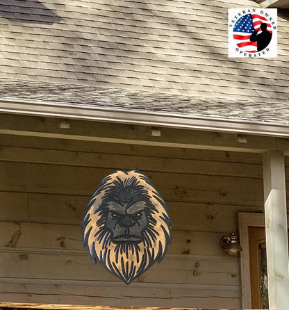 Bigfoot/Sasquatch Carved Face Sign, Door Hanger, or Yard Stake